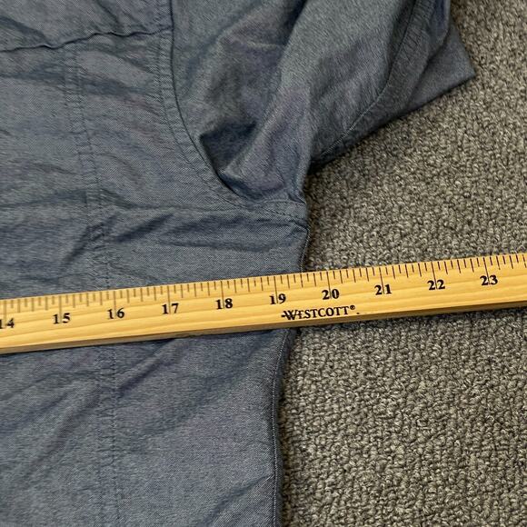 Esprit Shirt Mens Size Small S Blue Long Sleeve Button Slim Fit Elbow Patches - Picture 8 of 9